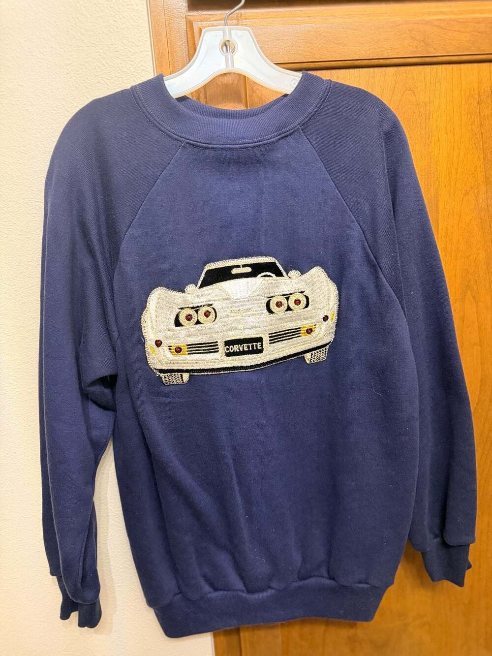 Vintage 80s/90s Sportswear Navy Embroidered C4 Corvette Sweatshirt Made in USA